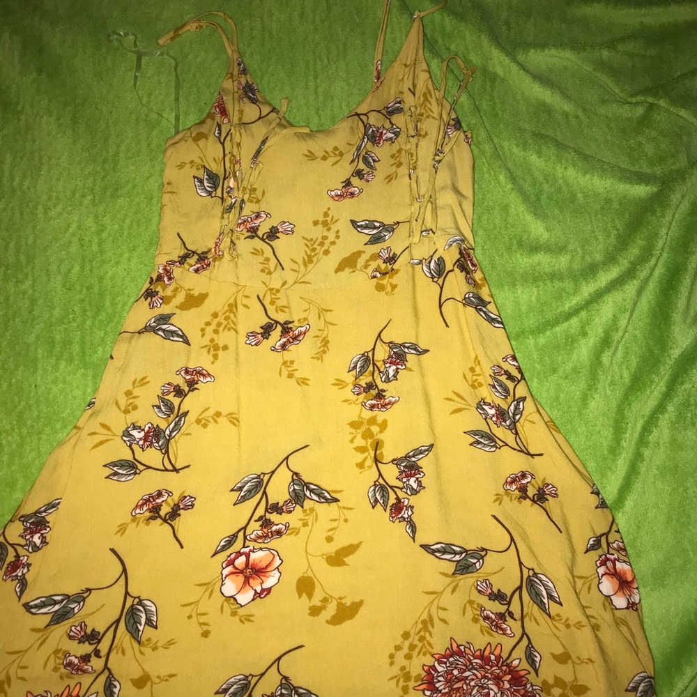 Yellow casual tank top dress